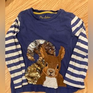 Mini Boden flip sequin squirrel shirt